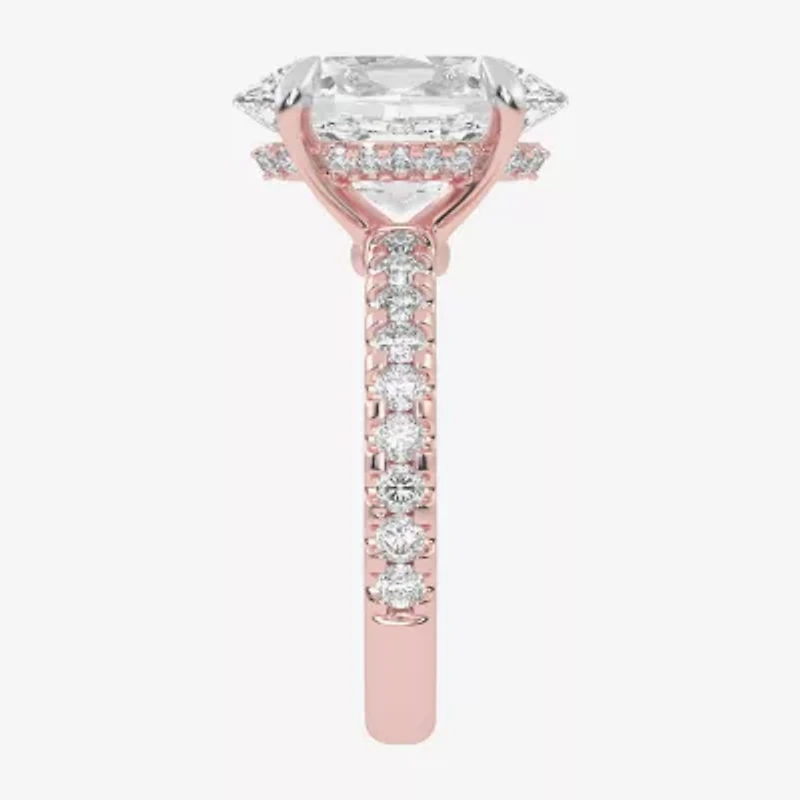 G-H / Vs2-Si1) Womens 1/ CT. T.W. Lab Grown White Diamond 14K Gold Side Stone Engagement Ring