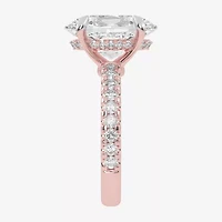 G-H / Vs2-Si1) Womens 1/ CT. T.W. Lab Grown White Diamond 14K Gold Side Stone Engagement Ring