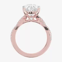 G-H / Vs2-Si1) Womens 1/ CT. T.W. Lab Grown White Diamond 14K Gold Side Stone Engagement Ring