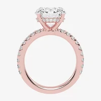 (G-H / Vs2-Si1) Womens 3 1/2 CT. T.W Lab Grown White Diamond 14K Gold Side Stone Engagement Ring