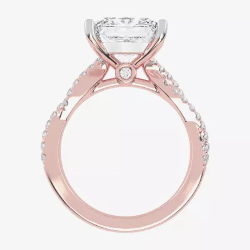 G-H / Vs2-Si1) Womens 1/3 Ct. T.W. Lab Grown White Diamond 14K Gold Side Stone Engagement Ring