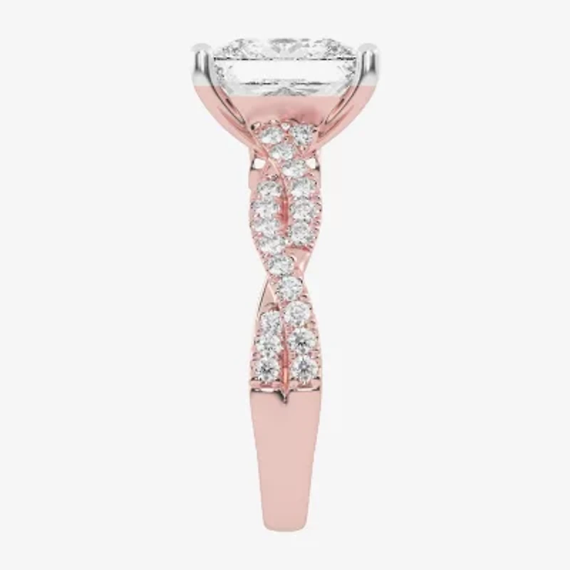 G-H / Vs2-Si1) Womens 1/3 Ct. T.W. Lab Grown White Diamond 14K Gold Side Stone Engagement Ring