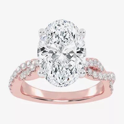 (G-H / Vs2-Si1) Womens 3 1/3 Ct. T.W. Lab Grown White Diamond 14K Gold Side Stone Engagement Ring