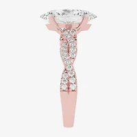 (G-H / Vs2-Si1) Womens 3 1/3 Ct. T.W. Lab Grown White Diamond 14K Gold Side Stone Engagement Ring