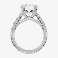 G-H / Vs2-Si1) Womens 1/ CT. T.W. Lab Grown White Diamond 14K Gold Round Side Stone Engagement Ring