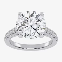 G-H / Vs2-Si1) Womens 1/ CT. T.W. Lab Grown White Diamond 14K Gold Round Side Stone Engagement Ring