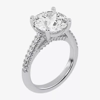 G-H / Vs2-Si1) Womens 1/ CT. T.W. Lab Grown White Diamond 14K Gold Round Side Stone Engagement Ring