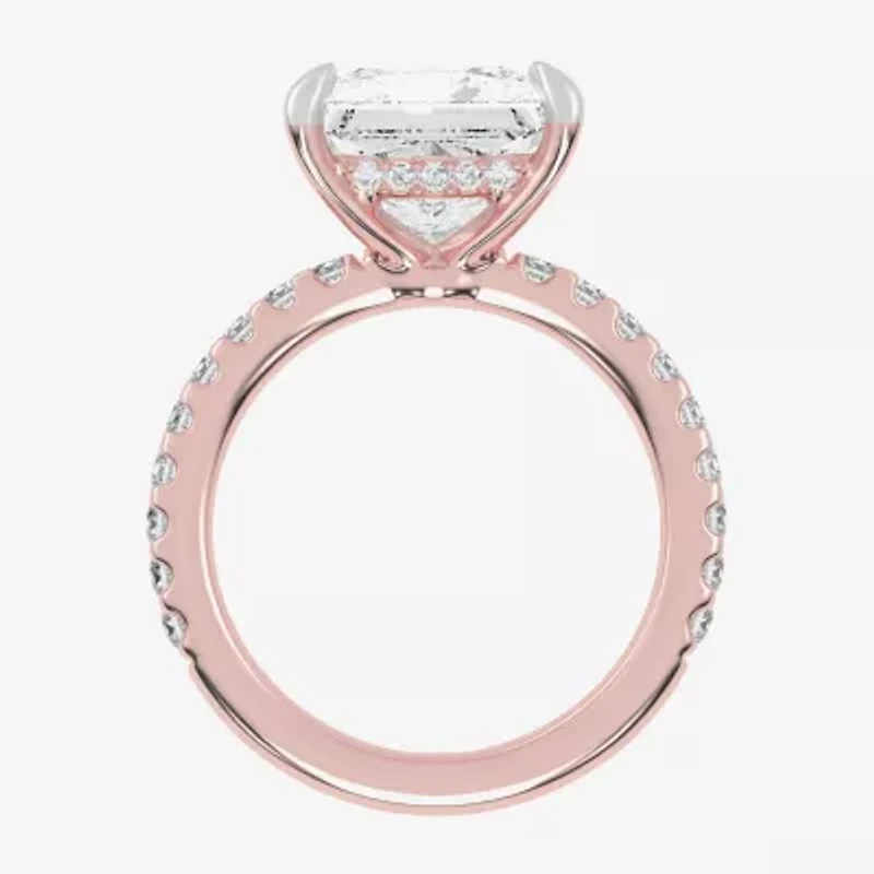 (G-H / Vs2-Si1) Womens 3 1/2 CT. T.W Lab Grown White Diamond 14K Gold Side Stone Engagement Ring