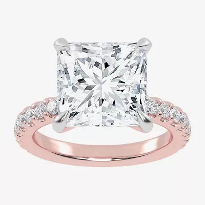 (G-H / Vs2-Si1) Womens 3 1/2 CT. T.W Lab Grown White Diamond 14K Gold Side Stone Engagement Ring