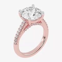 G-H / Vs2-Si1) Womens 1/ CT. T.W. Lab Grown White Diamond 14K Gold Round Side Stone Engagement Ring