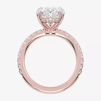 (G-H / Vs2-Si1) Womens 3 1/2 CT. T.W Lab Grown White Diamond 14K Gold Side Stone Engagement Ring