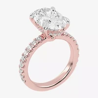(G-H / Vs2-Si1) Womens 3 1/2 CT. T.W Lab Grown White Diamond 14K Gold Side Stone Engagement Ring