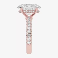 (G-H / Vs2-Si1) Womens 3 1/2 CT. T.W Lab Grown White Diamond 14K Gold Side Stone Engagement Ring