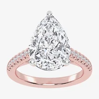 G-H / Vs2-Si1) Womens 1/3 Ct. T.W. Lab Grown White Diamond 14K Gold Pear Side Stone Engagement Ring