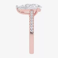 G-H / Vs2-Si1) Womens 1/3 Ct. T.W. Lab Grown White Diamond 14K Gold Pear Side Stone Engagement Ring