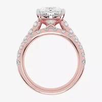 (G-H / Vs2-Si1) Womens 5 CT. T.W. Lab Grown White Diamond 14K Gold Side Stone Bridal Set