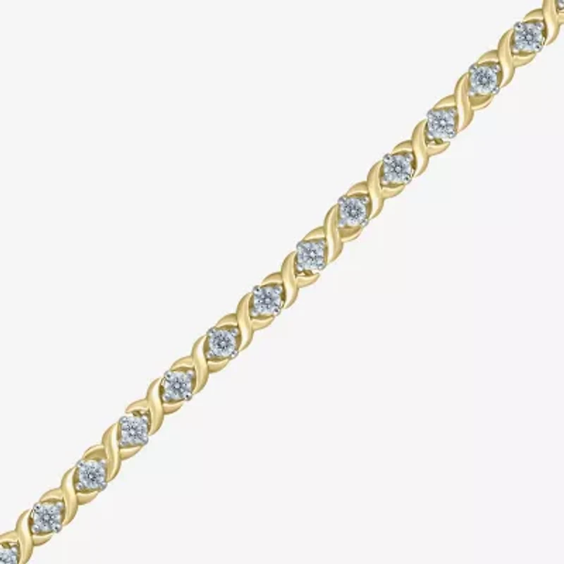 (H / I1) Womens 2 CT. T.W. Lab Grown White Diamond Sterling Silver 7.25 Inch Tennis Bracelet