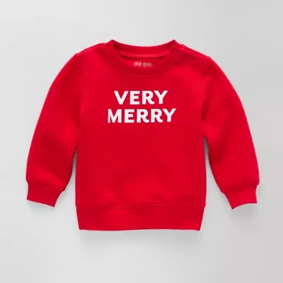 Okie Dokie Baby Unisex Crew Neck Fleece Long Sleeve Sweatshirt