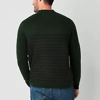 St. John's Bay Cozy Stripe Mens Crew Neck Long Sleeve Pullover Sweater