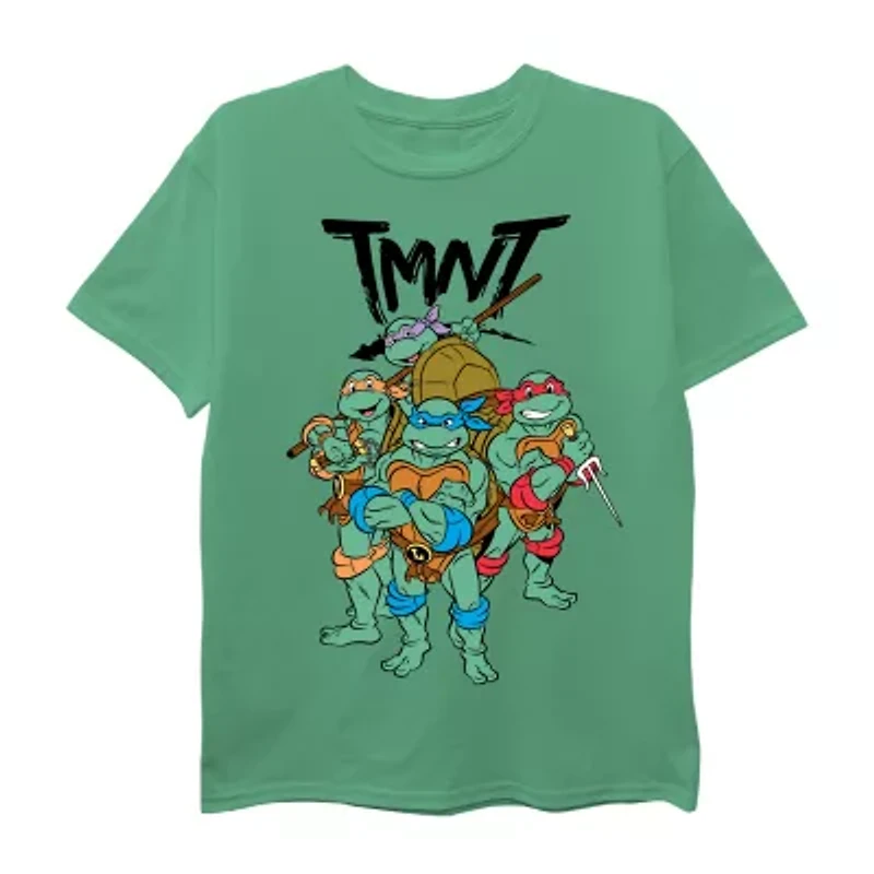 Little & Big Kid Boys Crew Neck Short Sleeve Regular Fit Teenage Mutant Ninja Turtles Graphic T-Shirt