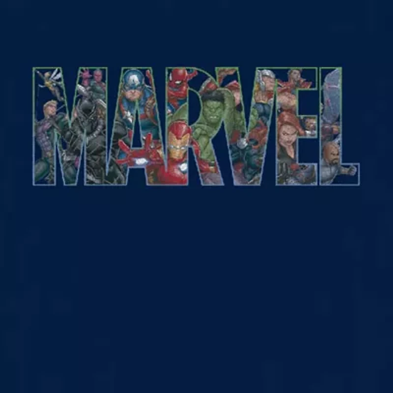 Mens Crew Neck Short Sleeve Regular Fit Marvel Graphic T-Shirt