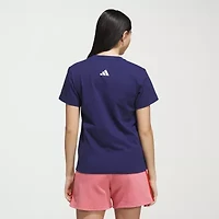 adidas Womens Crew Neck Short Sleeve Regular Fit Graphic T-Shirt