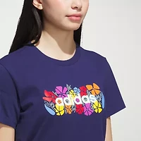 adidas Womens Crew Neck Short Sleeve Regular Fit Graphic T-Shirt