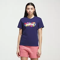 adidas Womens Crew Neck Short Sleeve Regular Fit Graphic T-Shirt