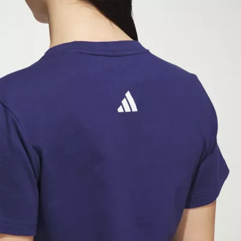 adidas Womens Crew Neck Short Sleeve Regular Fit Graphic T-Shirt