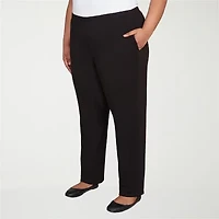 Alfred Dunner Business As Usual Womens Straight Pull-On Pant
