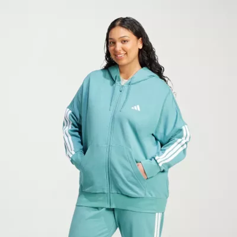 adidas Womens Long Sleeve Fleece Zipper Active Hoodie