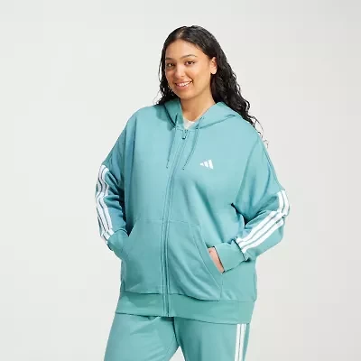 adidas Womens Long Sleeve Fleece Zipper Active Hoodie