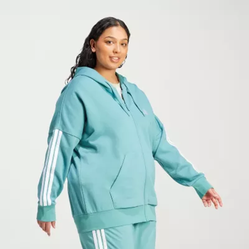 adidas Womens Long Sleeve Fleece Zipper Active Hoodie