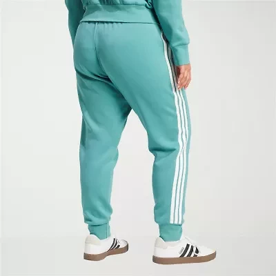 adidas Womens Plus Straight Mid Rise Fleece Active Jogger Pant
