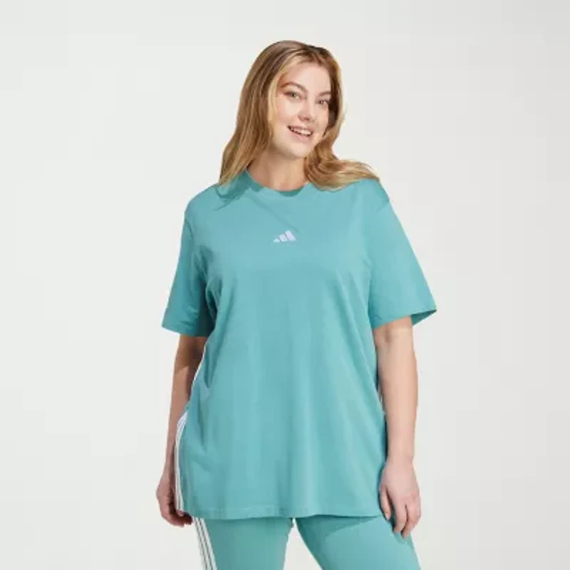 adidas Essentials 3 Stripe Tee (Plus Size)
