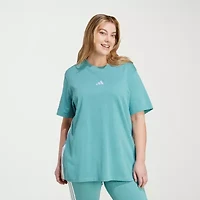 adidas Essentials 3 Stripe Tee (Plus Size)