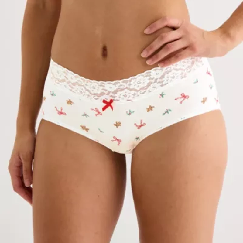Arizona Body Cotton with Lace Boyshort Panty