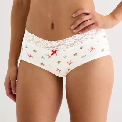 Arizona Body Cotton with Lace Boyshort Panty