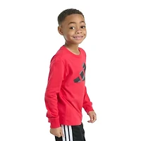 adidas Toddler Boys Crew Neck Long Sleeve Regular Fit Graphic T-Shirt