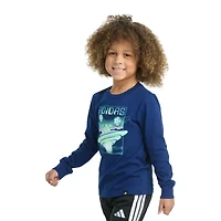adidas Toddler Boys Crew Neck Long Sleeve Regular Fit Graphic T-Shirt