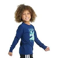 adidas Toddler Boys Crew Neck Long Sleeve Regular Fit Graphic T-Shirt