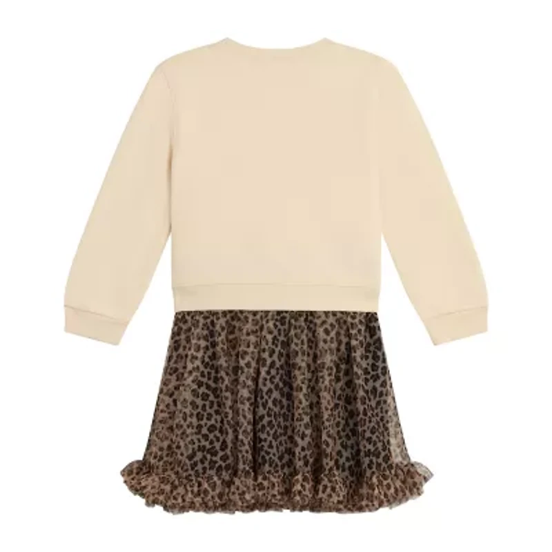 Knit Works Toddler Girls Short Sleeve Cap Cheetah Dress Set