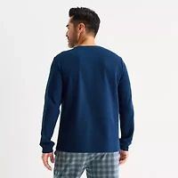 St. John's Bay Mens Waffle Crew Neck Long Sleeve Pajama Top