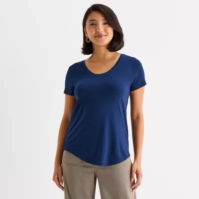 a.n.a Womens Scoop Neck Short Sleeve T-Shirt