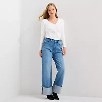 a.n.a Womens V Neck Long Sleeve T-Shirt