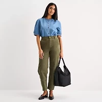 a.n.a Denim Womens Elbow Sleeve Blouse