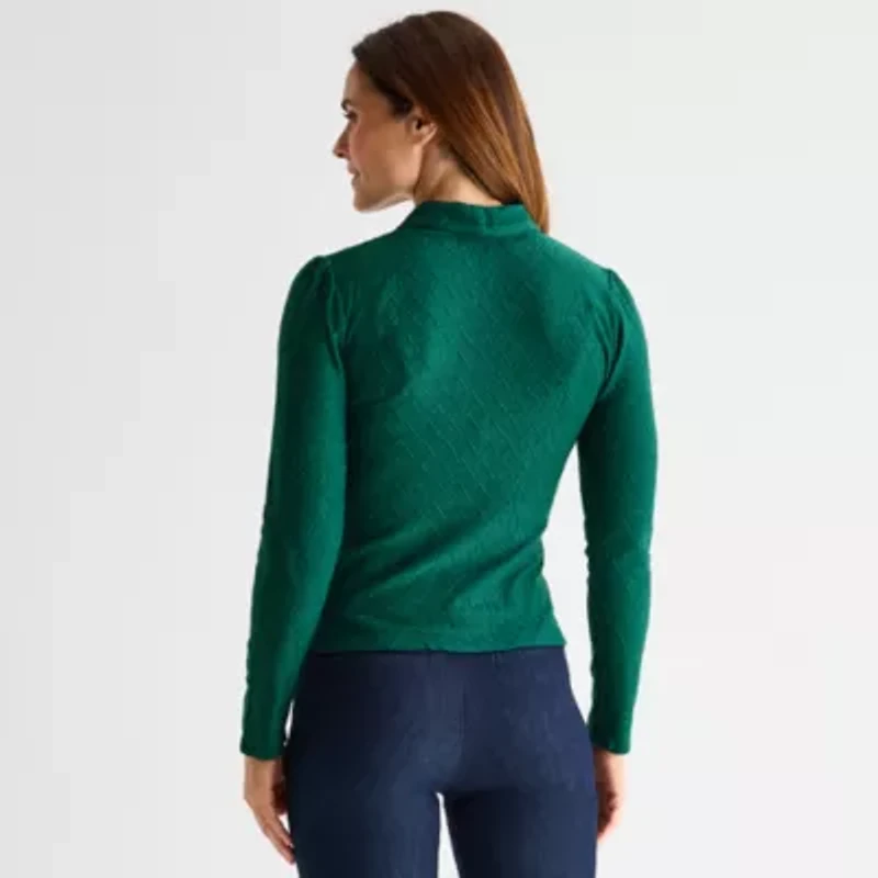 Liz Claiborne Womens Long Sleeve Blouse