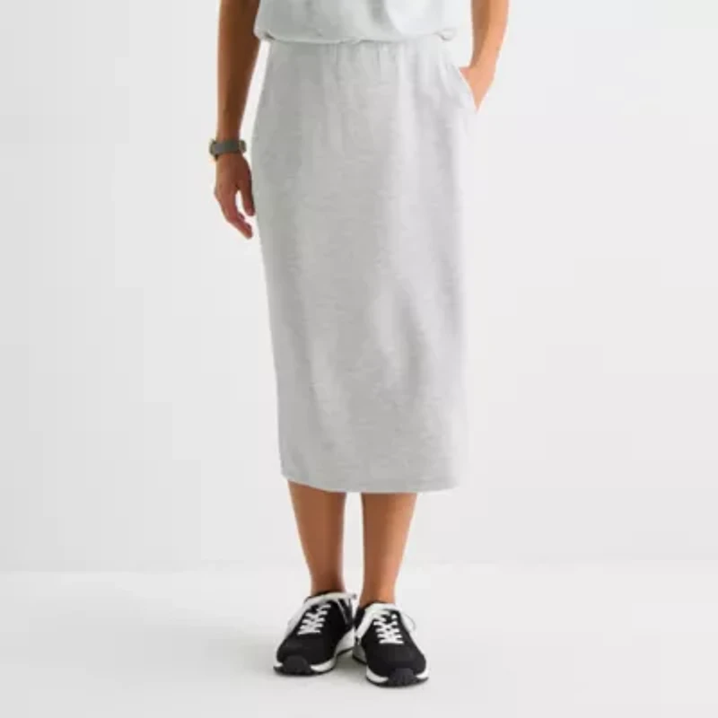 Stylus Womens Midi A-Line Skirt