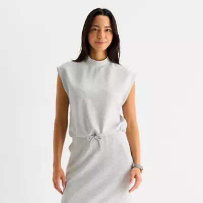 Stylus Womens Mock Neck Sleeveless T-Shirt