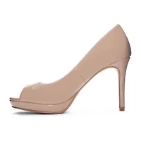 CL by Laundry Mild Womens Round Peep Toe Stiletto Heel Pumps
